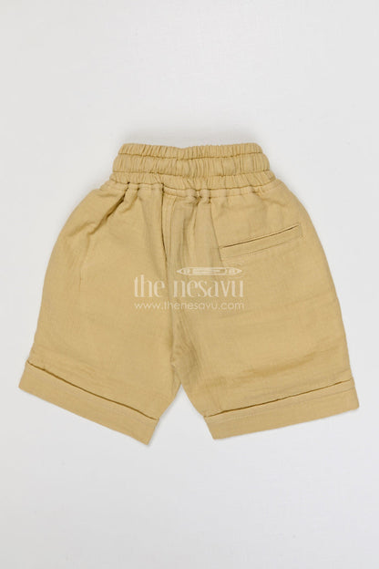 The Nesavu Boys Shorts Boys Muslin Cotton Shorts for Comfortable Summer Playtime Nesavu Nesavu boys muslin cotton shorts for summer play breathable kids drawstring casual shorts