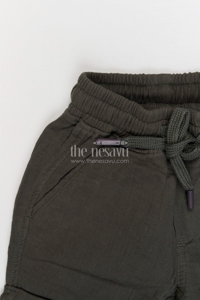 The Nesavu Boys Shorts Boys Muslin Cotton Shorts for Playground Fun and Daily Wear Nesavu Nesavu boys muslin cotton shorts for playground fun breathable kids drawstring summer shorts