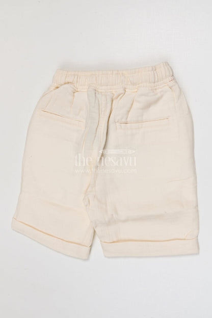 The Nesavu Boys Shorts Boys Muslin Cotton Shorts for Summer Outings and Daily Play Nesavu Nesavu boys muslin cotton shorts for summer outings breathable kids drawstring casual shorts
