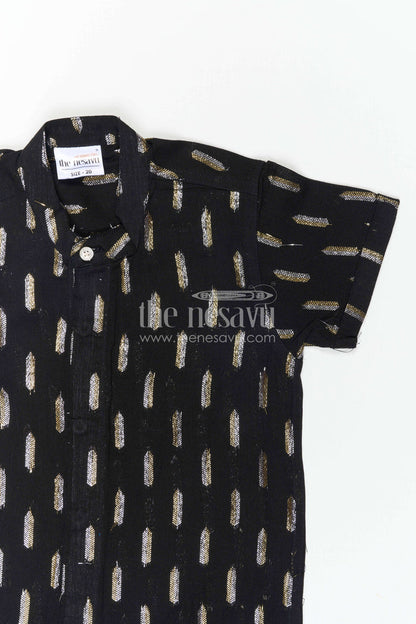 The Nesavu Boys Cotton Shirt Boys Party Shirt for Evening Functions Nesavu Nesavu Boys Party Shirt For Evening Functions With Lurex Zari Cotton And Festive Woven Shine