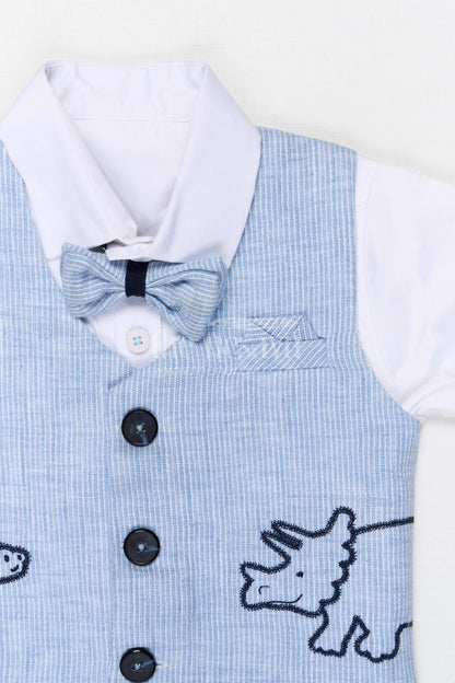 The Nesavu Boys Jacket Sets Boys Party Wear Jacket Set for Birthdays and Celebrations Nesavu Nesavu boys cotton embroidered jacket set for birthday parties celebrations and special occasions