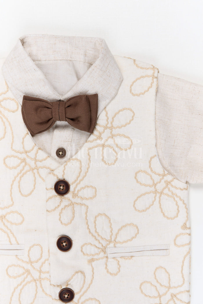 The Nesavu Boys Jacket Sets Boys Party Wear Jacket Set for Birthdays and Family Celebrations Nesavu Nesavu boys cotton embroidered jacket set for birthday parties festive celebrations and family occasions