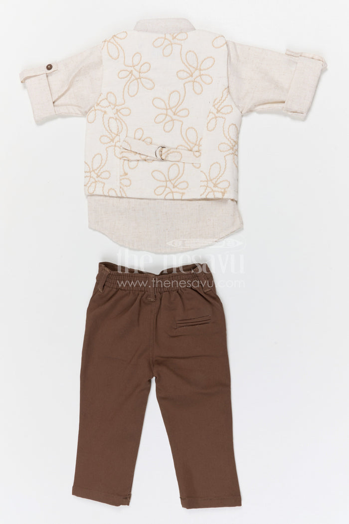 The Nesavu Boys Jacket Sets Boys Party Wear Jacket Set for Birthdays and Family Celebrations Nesavu Nesavu boys cotton embroidered jacket set for birthday parties festive celebrations and family occasions