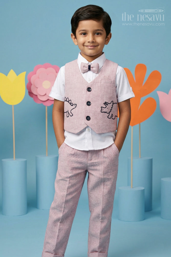 The Nesavu Boys Jacket Sets Boys Party Wear Jacket Set for Birthdays and Family Functions Nesavu Nesavu boys cotton embroidered jacket set for birthday celebrations family functions and parties