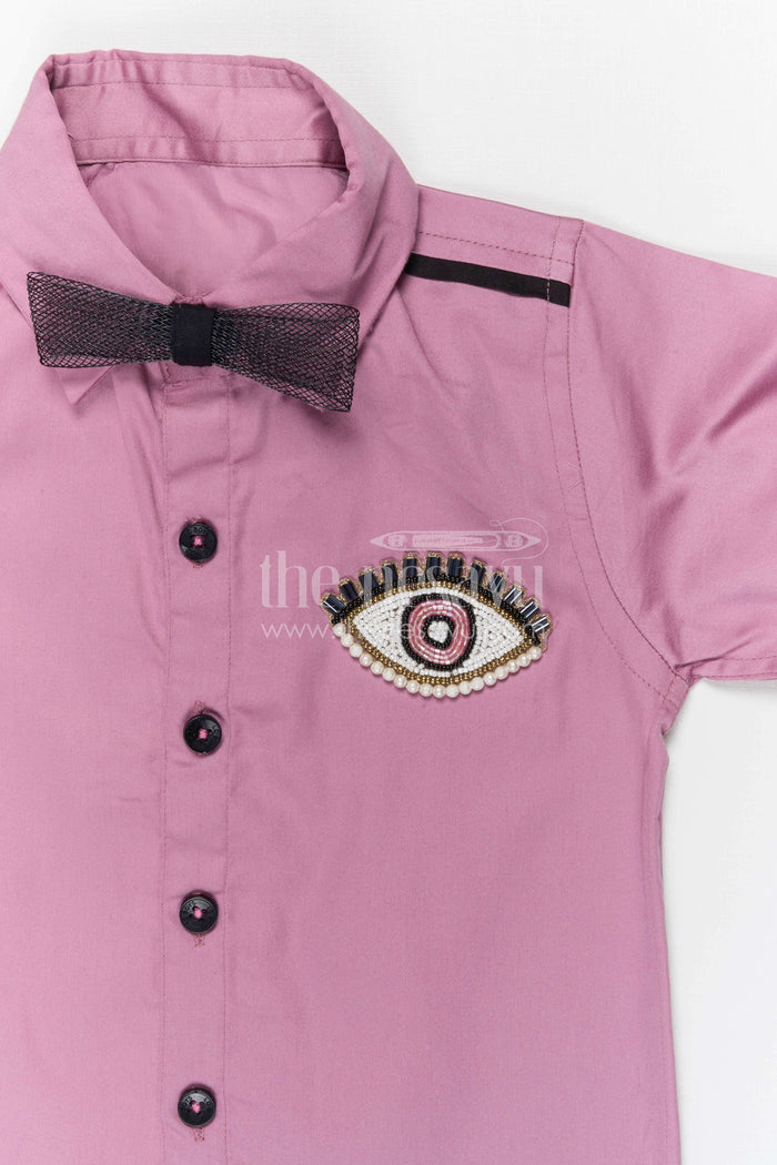 The Nesavu Boys Casual Set Boys Party Wear Shirt and Pant Set for Birthday Nesavu Nesavu boys satin shirt and lycra pant set for birthday parties festive celebrations and special events