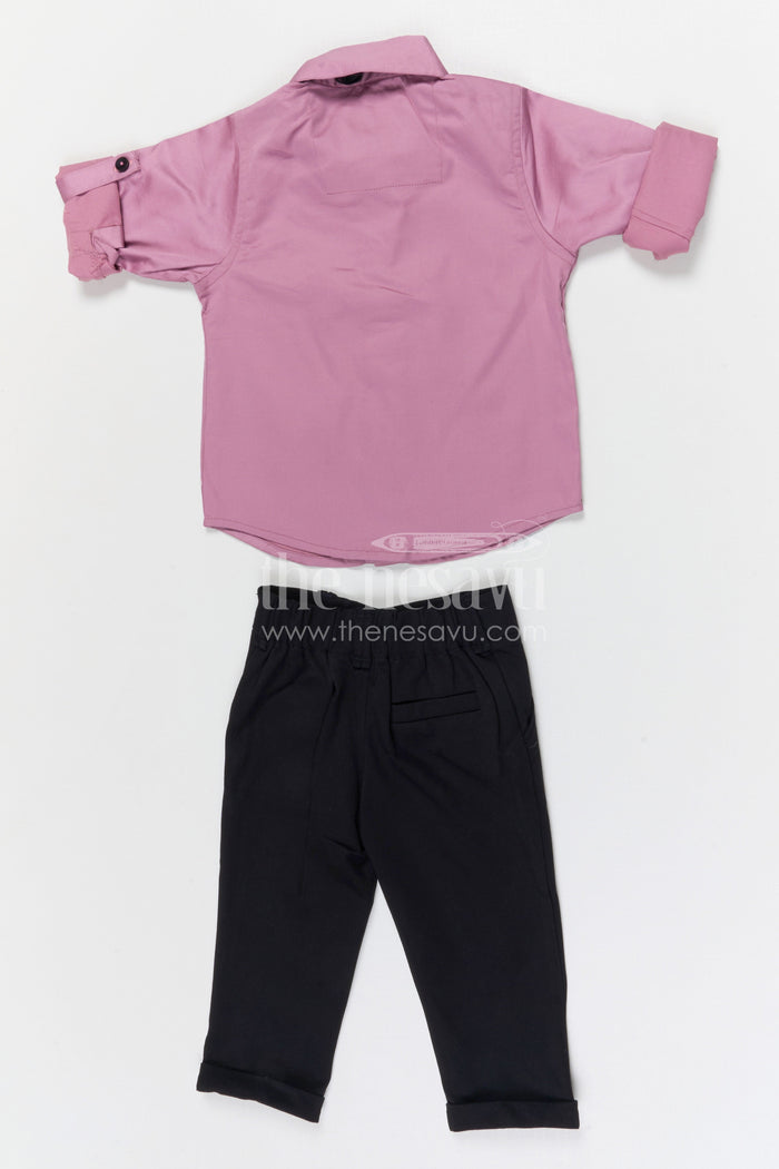 The Nesavu Boys Casual Set Boys Party Wear Shirt and Pant Set for Birthday Nesavu Nesavu boys satin shirt and lycra pant set for birthday parties festive celebrations and special events