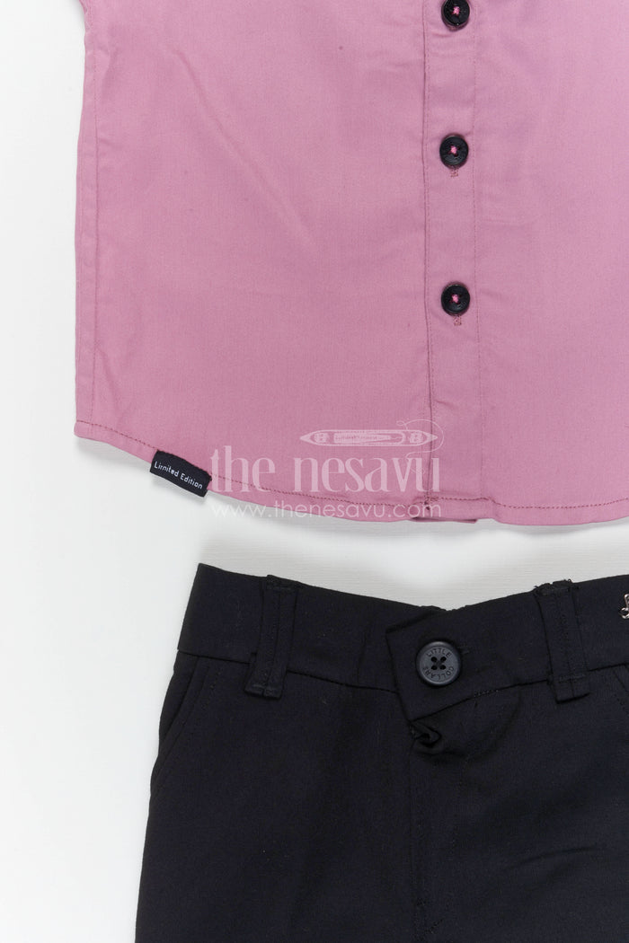 The Nesavu Boys Casual Set Boys Party Wear Shirt and Pant Set for Birthday Nesavu Nesavu boys satin shirt and lycra pant set for birthday parties festive celebrations and special events