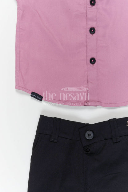 The Nesavu Boys Casual Set Boys Party Wear Shirt and Pant Set for Birthday Nesavu Nesavu boys satin shirt and lycra pant set for birthday parties festive celebrations and special events