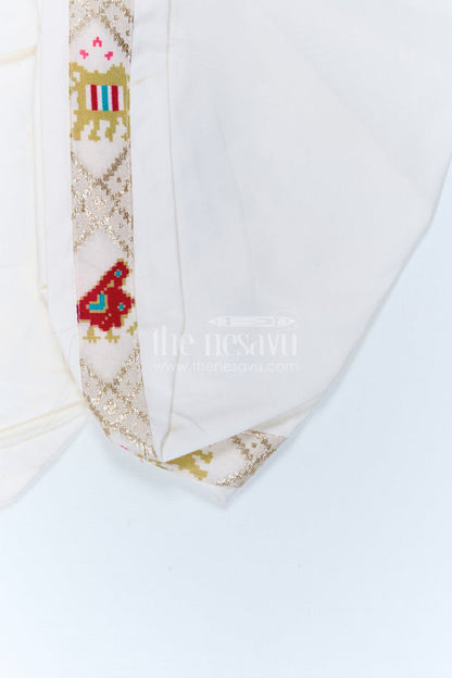 The Nesavu Boys Dothi Set Boys Patola Print Dothi Set for Festive Cultural Celebrations Nesavu Nesavu Boys Patola Print Dothi Set For Festive Occasions And Traditional Family Celebrations