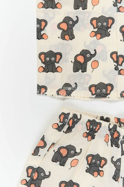 The Nesavu Boys Casual Set Boys Printed Co Ord Set for Casual Wear and Daily Outings Nesavu Nesavu Boys Cotton Co Ord Set For Casual Wear With Digital Print Shirt And Shorts Everyday Outfit