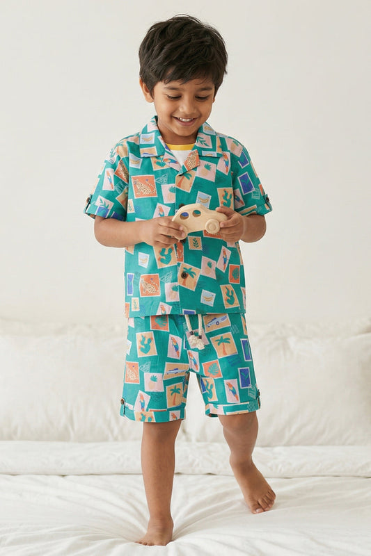 Boys Printed Co Ord Set for Holidays and Casual Daily Wear
