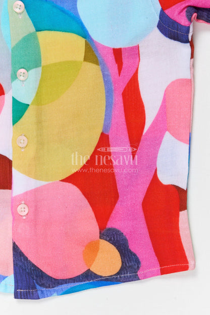 The Nesavu Boys Cotton Shirt Boys Printed Cotton Shirt for Festive Outings and Special Occasions Nesavu Nesavu boys printed cotton shirt for festive outings muslin cotton digital print kids shirt