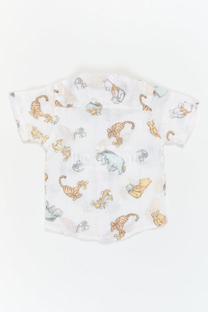 The Nesavu Boys Cotton Shirt Boys Printed Cotton Shirt for Vacations and Playful Outings Nesavu Nesavu Boys Muslin Cotton Printed Shirt For Vacations And Playful Outings