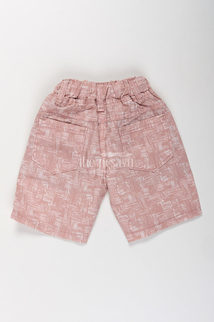 The Nesavu Boys Shorts Boys Printed Shorts in Soft Cotton with Artistic Digital Pattern and Adjustable Waist Nesavu Nesavu Boys Printed Cotton Shorts Digital Design Soft Elastic Waistband