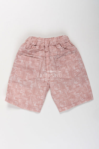 The Nesavu Boys Shorts Boys Printed Shorts in Soft Cotton with Artistic Digital Pattern and Adjustable Waist Nesavu Nesavu Boys Printed Cotton Shorts Digital Design Soft Elastic Waistband