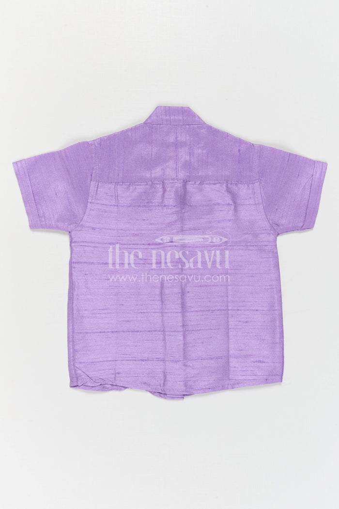 The Nesavu Boys Silk Shirt Boys Raw Silk Party Shirt for Traditional Events and Celebrations Nesavu Nesavu Boys Raw Silk Party Shirt For Festive Wear And Traditional Functions Short Sleeve Outfit