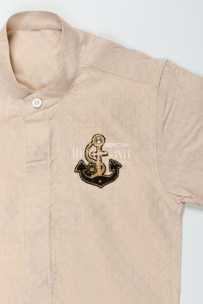 The Nesavu Boys Silk Shirt Boys Silk Shirt for Ethnic Functions and Formal Wear Nesavu Nesavu boys plain tissue silk shirt for ethnic festivals and traditional celebrations