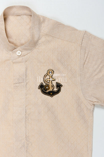 The Nesavu Boys Silk Shirt Boys Silk Shirt for Ethnic Functions and Formal Wear Nesavu Nesavu boys plain tissue silk shirt for ethnic festivals and traditional celebrations