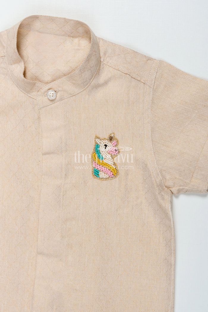 The Nesavu Boys Silk Shirt Boys Silk Shirt for Ethnic Functions and Formal Wear Nesavu Nesavu boys plain tissue silk shirt for ethnic festivals and traditional celebrations