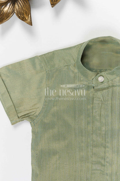 The Nesavu Boys Silk Shirt Boys Tissue Silk Shirt for Festive Occasions Nesavu Nesavu Boys Tissue Silk Shirt For Weddings Festivals And Traditional Family Functions