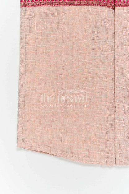 The Nesavu Boys Cotton Shirt Boys Traditional Cotton Shirt for Cultural Events and Festive Wear Nesavu Nesavu Boys Traditional Cotton Shirt With Baithani Border For Cultural Events And Festive Wear