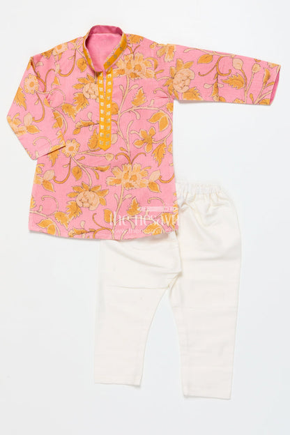 The Nesavu Boys Kurtha Set Boys Traditional Kurta Set for Poojas, Temple Visits and Ethnic Events Nesavu Nesavu boys ethnic kurta pyjama set poojas festive occasions