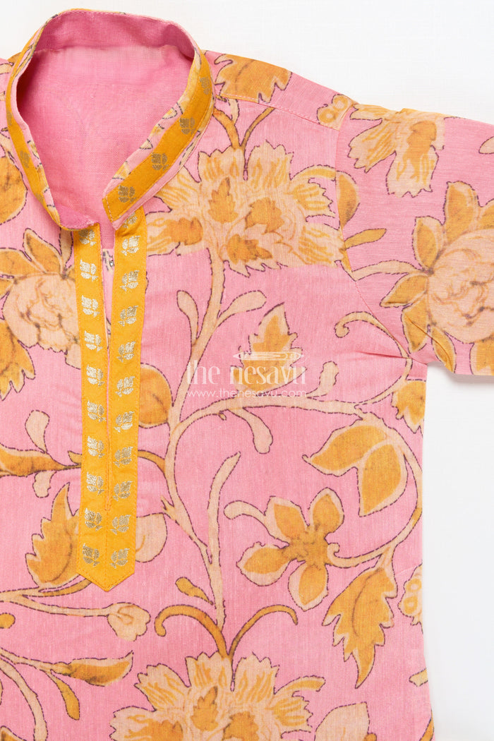 The Nesavu Boys Kurtha Set Boys Traditional Kurta Set for Poojas, Temple Visits and Ethnic Events Nesavu Nesavu boys ethnic kurta pyjama set poojas festive occasions