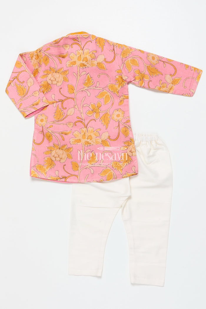 The Nesavu Boys Kurtha Set Boys Traditional Kurta Set for Poojas, Temple Visits and Ethnic Events Nesavu Nesavu boys ethnic kurta pyjama set poojas festive occasions