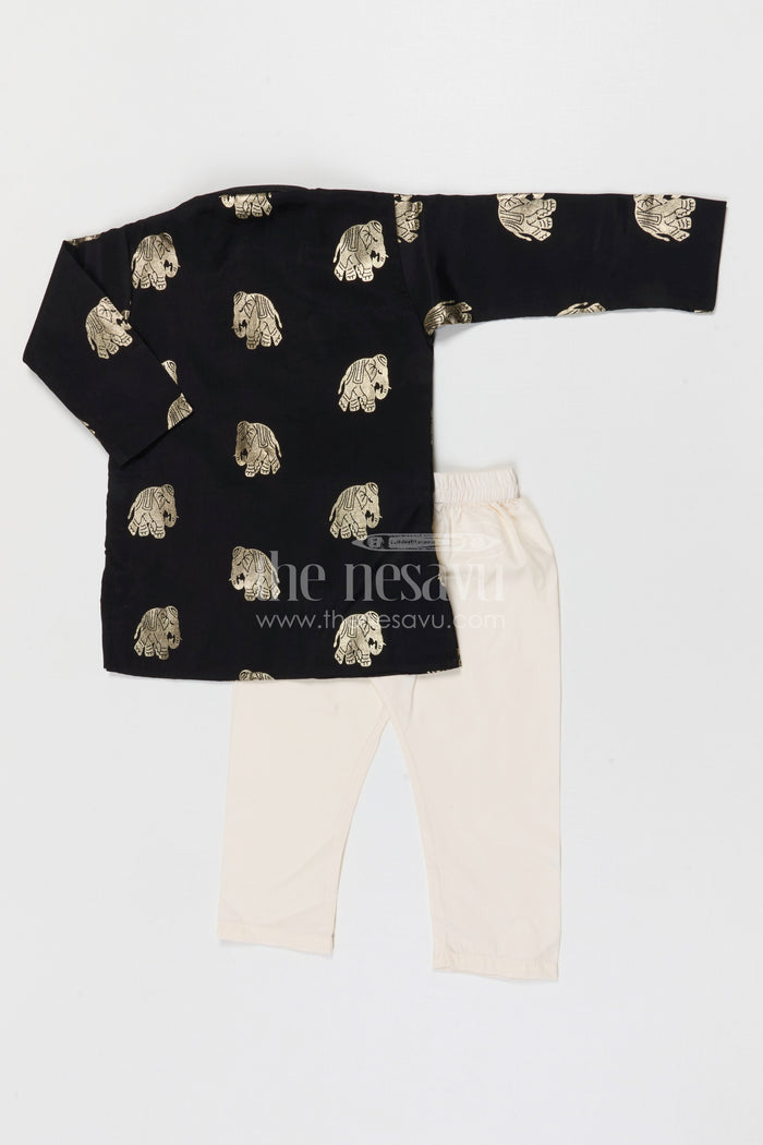 The Nesavu Boys Kurtha Set Boys Traditional Kurta Set for Weddings and Festive Occasions Nesavu Nesavu boys traditional kurta set for weddings festivals and ethnic celebrations silk blend outfit