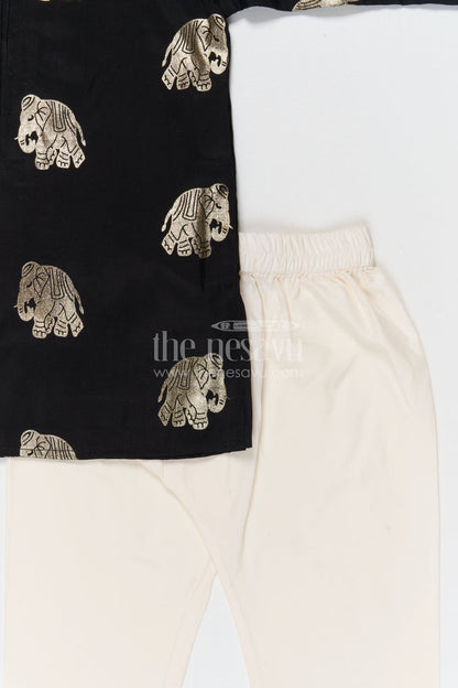 The Nesavu Boys Kurtha Set Boys Traditional Kurta Set for Weddings and Festive Occasions Nesavu Nesavu boys traditional kurta set for weddings festivals and ethnic celebrations silk blend outfit