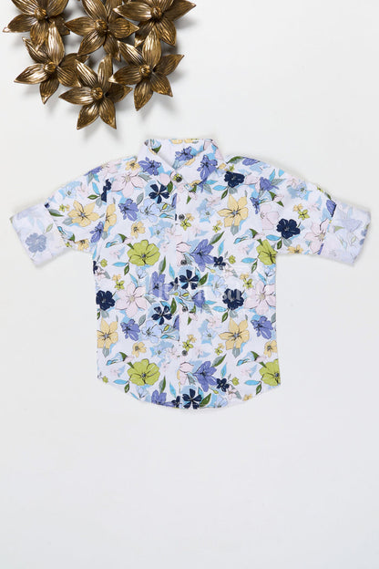 The Nesavu Boys Cotton Shirt Boys Tropical Print Cotton Shirt for Holiday Outings and Summer Adventures Nesavu 20 (3Y) / Multicolor / Cotton BS421A-20 Nesavu boys cotton tropical print shirt for holiday outings summer wear and casual kids fashion