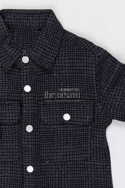 The Nesavu Boys Cotton Shirt Boys Tweed Cotton Shirt for Festive and Casual Wear Nesavu Nesavu Boys Tweed Cotton Shirt For Festive Occasions Casual Outings And Smart Styling