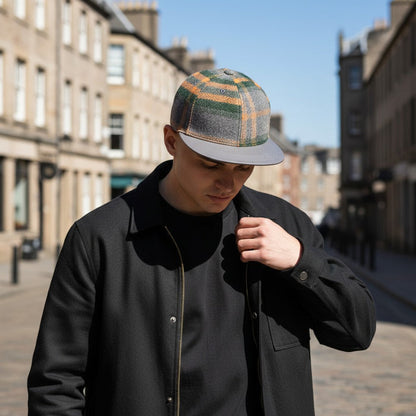 Brushed Check Baseball Cap