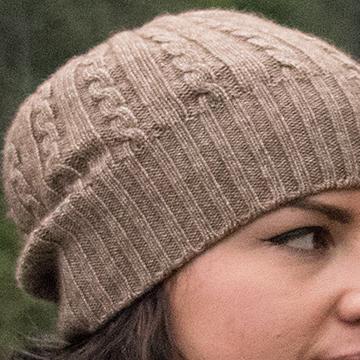Cabled Bison/Silk Knitted Hat Bison Gear The Buffalo Wool Co.