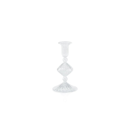 Candeliere Glass Taper Holder - Clear - Taper Holder by Carlyle Avenue