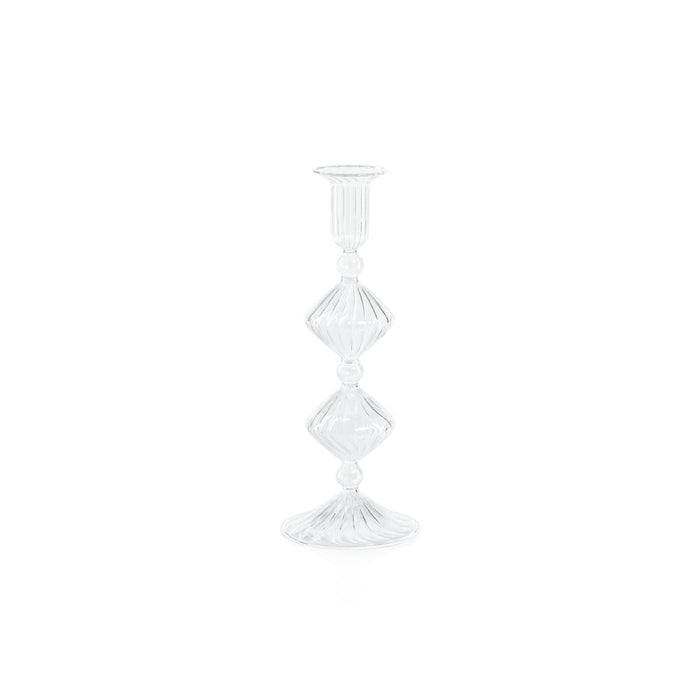 Candeliere Glass Taper Holder - Clear - Taper Holder by Carlyle Avenue