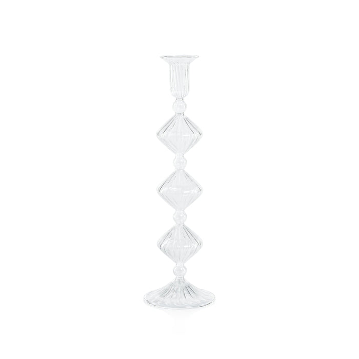 Candeliere Glass Taper Holder - Clear - Taper Holder by Carlyle Avenue