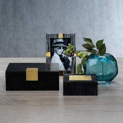 Cape Town Black Resin Box - Decorative Accessories by Carlyle Avenue