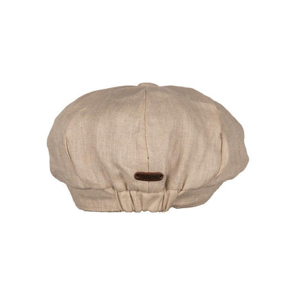 Carlyle Herringbone Linen Newsboy Cap - Unisex Design