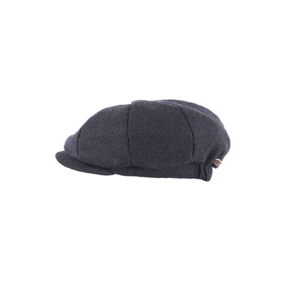 Junior Tweed Panel Newsboy Cap - Dark Navy Junior Tweed Panel Newsboy Cap