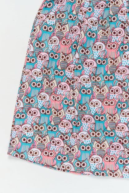 The Nesavu Girls Cotton Frock Cartoon Print Frock for Baby Girls for Daycare and Everyday Fun Nesavu Nesavu baby girl frock with cartoon print in popcorn fabric for daycare and everyday wear