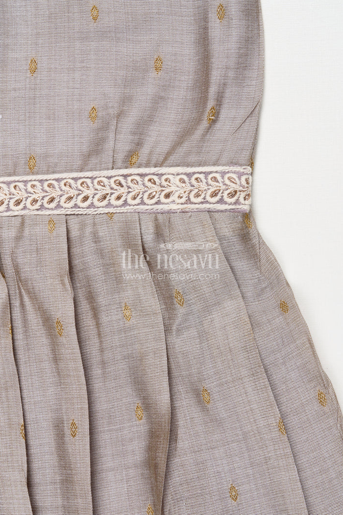 The Nesavu Girls Chanderi Frock Chanderi Frock for Toddler Girls for School Ethnic Day and Family Events Nesavu Nesavu chanderi frock for toddler girls perfect for school ethnic day and cultural events