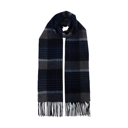 Check Cashmere Scarf Blue