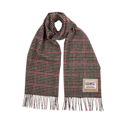 Luxurious Check Wool Scarf - 100% Pure Mongolian Wool