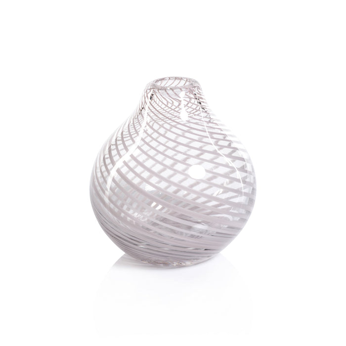 Claire Clear Bud Vases with Blush Swirl - Vases by Carlyle Avenue
