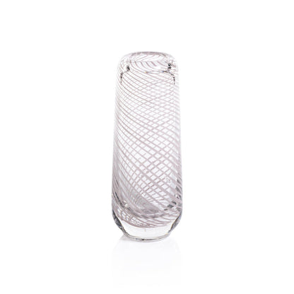 Claire Clear Bud Vases with Blush Swirl - Vases by Carlyle Avenue