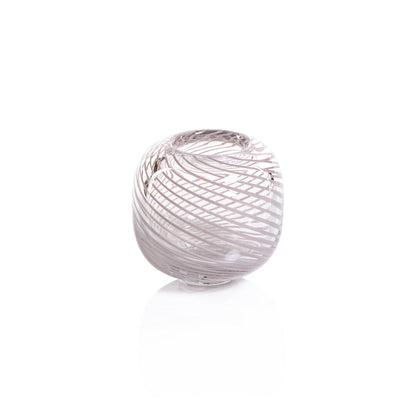 Claire Clear Bud Vases with Blush Swirl - Vases by Carlyle Avenue