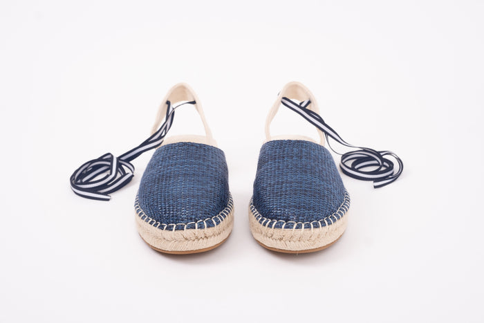 Front view of womens Espadrille Clara I Navy. Womens shoes in larger sizes 42-46