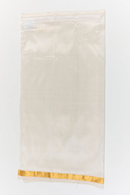 The Nesavu Pure Silk Vesti Classic Silk Dhoti for Toddlers for Ethnic Celebrations Nesavu 18 (2Y) / White / Pure Silk D065B-18 Nesavu toddler silk dhoti for boys for naming ceremonies, festive poojas and cultural milestones