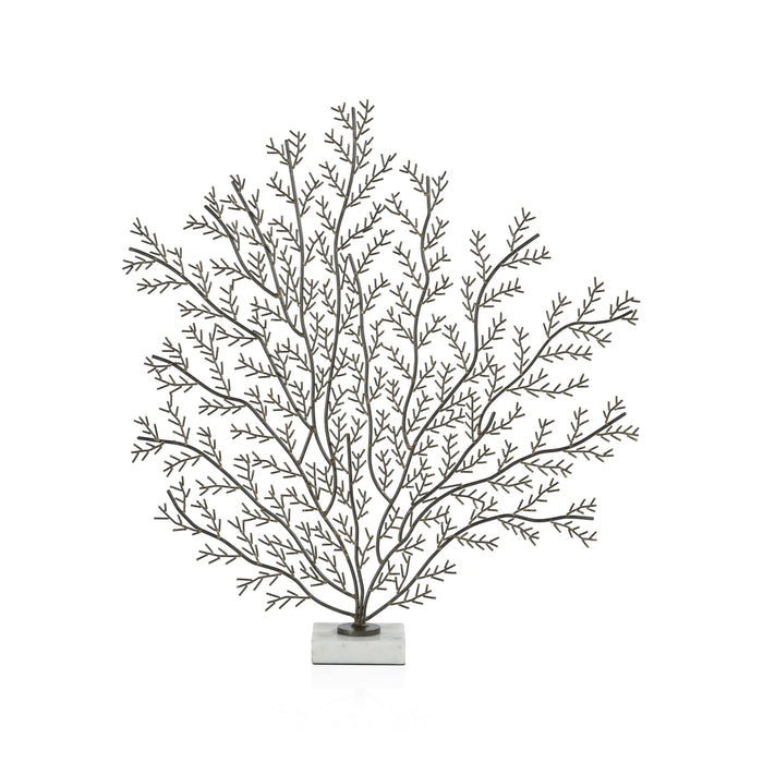 Coral Branch Metal Sculpture on Marble Base - Decorative Accessories by Carlyle Avenue